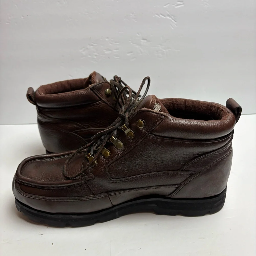 Wolverine Brown Leather Moc-Toe Work Boots Lace-up Mens size 11 06674